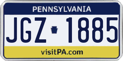 PA license plate JGZ1885