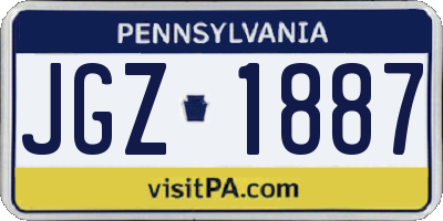 PA license plate JGZ1887