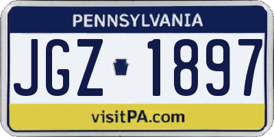 PA license plate JGZ1897