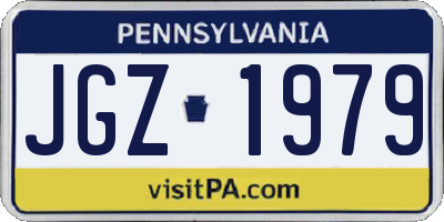 PA license plate JGZ1979