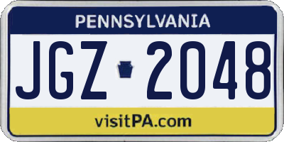 PA license plate JGZ2048