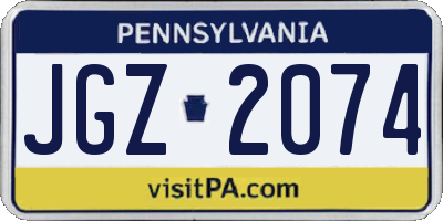 PA license plate JGZ2074
