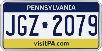PA license plate JGZ2079
