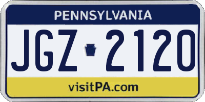 PA license plate JGZ2120