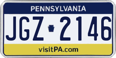 PA license plate JGZ2146