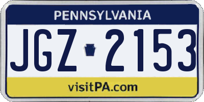 PA license plate JGZ2153