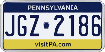 PA license plate JGZ2186