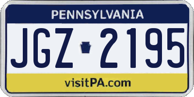 PA license plate JGZ2195