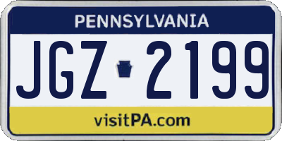 PA license plate JGZ2199