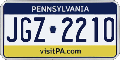 PA license plate JGZ2210