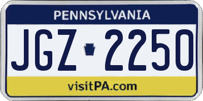 PA license plate JGZ2250