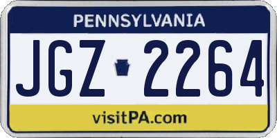 PA license plate JGZ2264