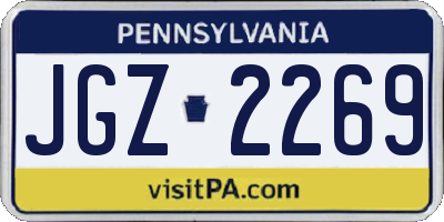 PA license plate JGZ2269