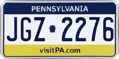 PA license plate JGZ2276