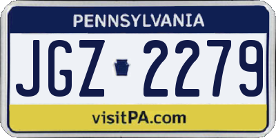PA license plate JGZ2279