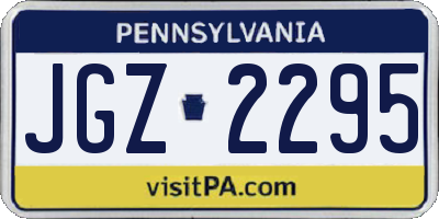 PA license plate JGZ2295