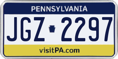 PA license plate JGZ2297