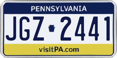 PA license plate JGZ2441
