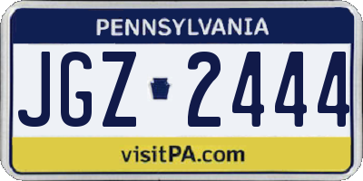 PA license plate JGZ2444