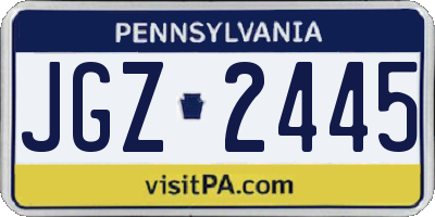 PA license plate JGZ2445