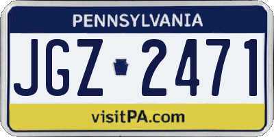 PA license plate JGZ2471