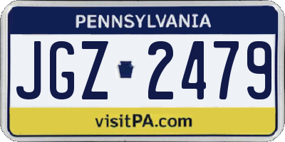 PA license plate JGZ2479
