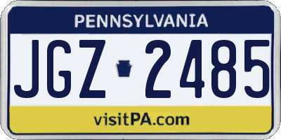 PA license plate JGZ2485