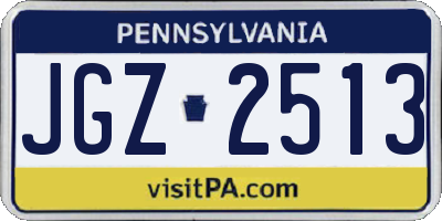 PA license plate JGZ2513