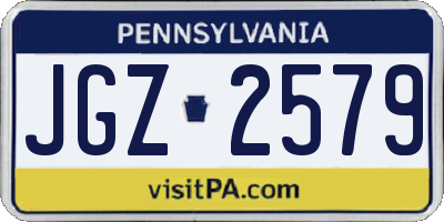 PA license plate JGZ2579