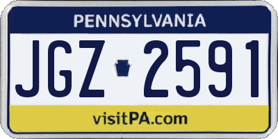 PA license plate JGZ2591