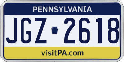 PA license plate JGZ2618