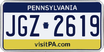PA license plate JGZ2619