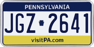 PA license plate JGZ2641