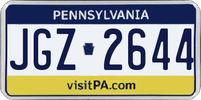PA license plate JGZ2644