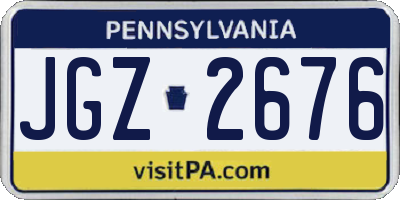 PA license plate JGZ2676