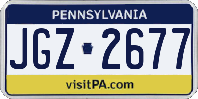 PA license plate JGZ2677