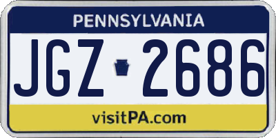 PA license plate JGZ2686