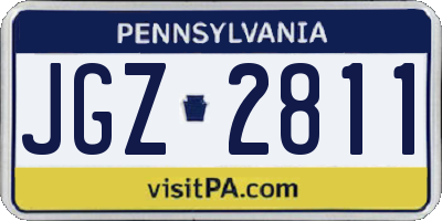 PA license plate JGZ2811