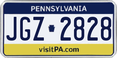 PA license plate JGZ2828