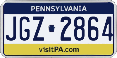 PA license plate JGZ2864