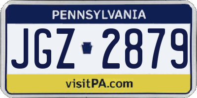 PA license plate JGZ2879