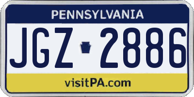 PA license plate JGZ2886
