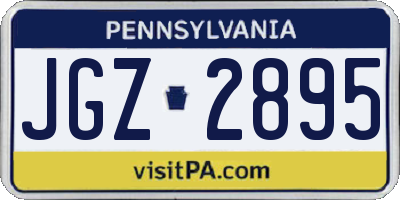 PA license plate JGZ2895