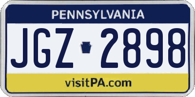 PA license plate JGZ2898