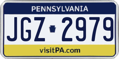 PA license plate JGZ2979
