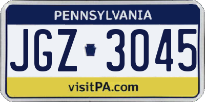 PA license plate JGZ3045