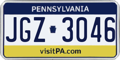 PA license plate JGZ3046