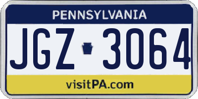 PA license plate JGZ3064
