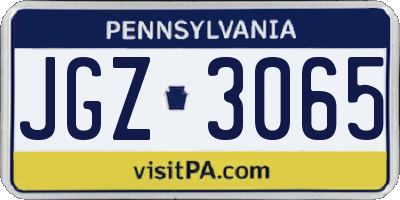 PA license plate JGZ3065