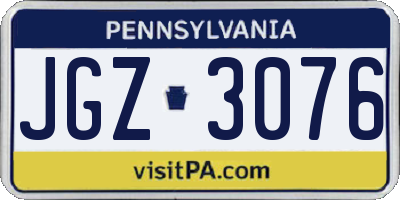 PA license plate JGZ3076